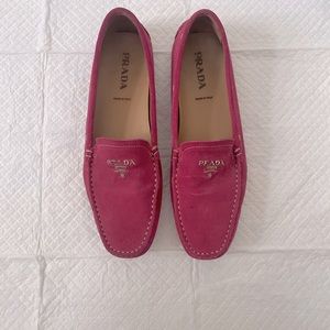 Prada Pink Suede Moccasins Size 38